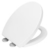 Vinsani Quick Release Toilet Seat Soft Close Thermoset Lid with Push Button Detach Anti-Slip Bumpers Easy Clean Hinges | Universal Bathroom Bowl Seating Fit for O Shaped Toilets - 43 x 36 x 12.5 cm