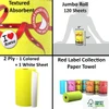 Renova Yellow Kitchen Roll Paper Towel – 1 XXL Roll, 2-Ply Ultra Absorbent Double-Faced Paper – Soft, Strong & Colourful for Stylish Kitchen Use