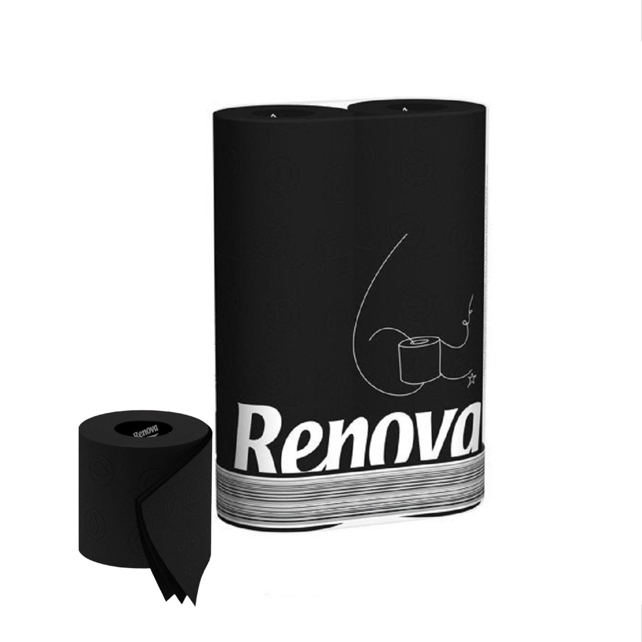 Renova Black Toilet Paper 2 Rolls Pack