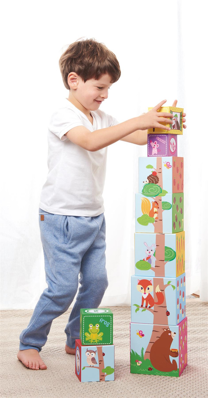 lelin wooden activity cube