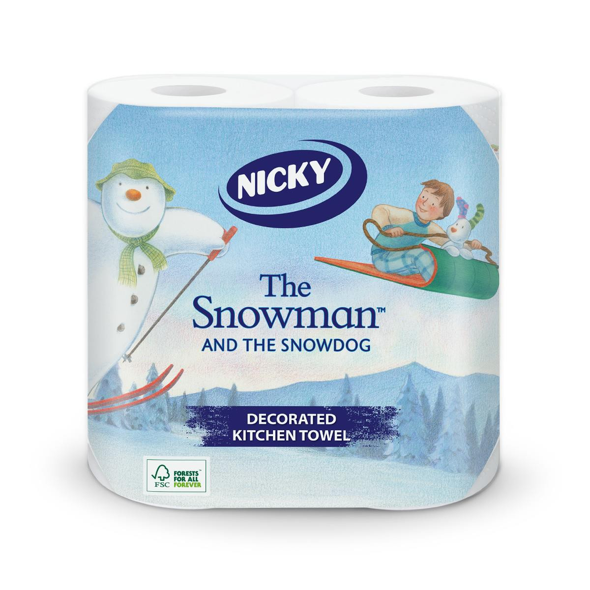 Nicky 2 Ply The Snowman and the Snowdog Printed Christmas Kitchen Paper