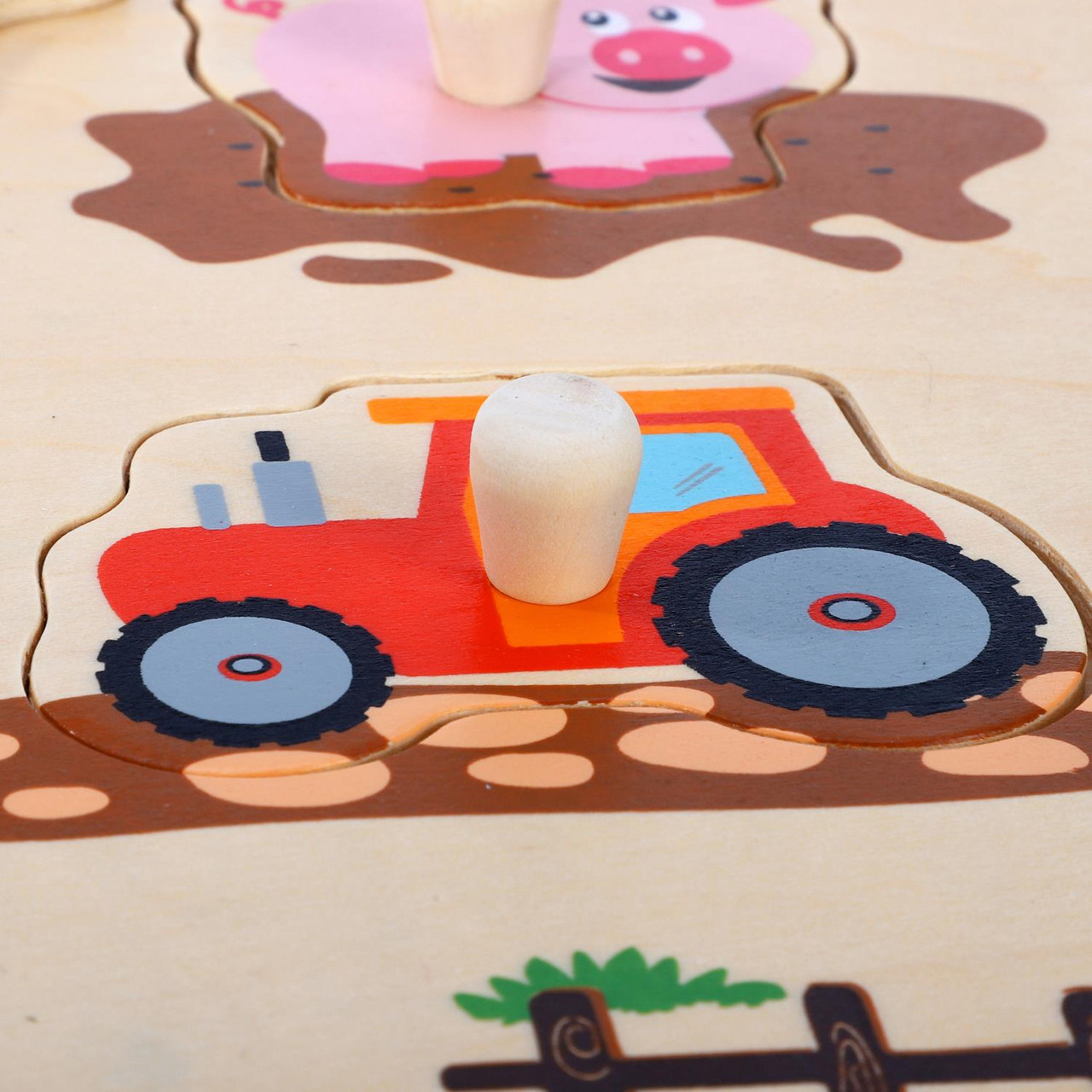 SOKA Wooden Farm Animals Peg Puzzles Toy Educational Montessori ...
