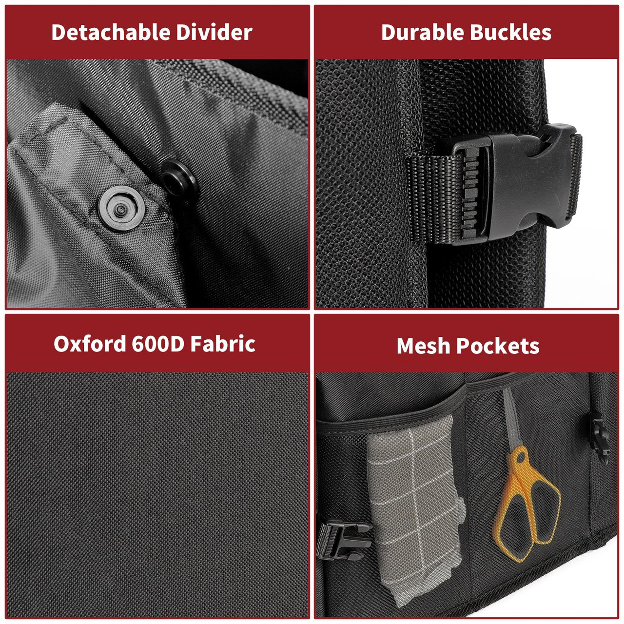 Vinsani Deluxe Car Boot Storage Organiser Bag Anti Slip Foldable Large ...