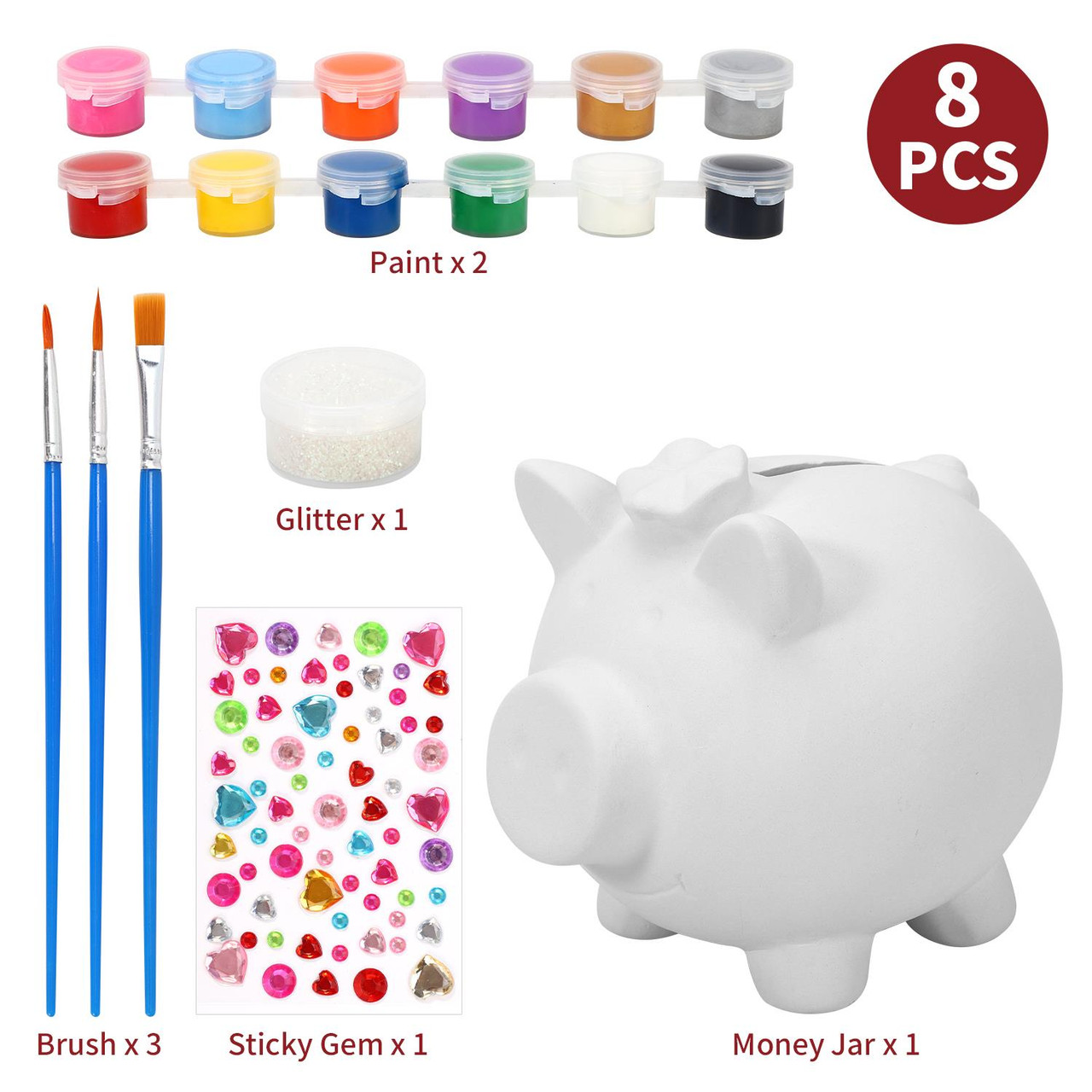 SOKA Paint Your Own Money Bank Arts & Crafts Kit, DIY Fun Creative Stationery Easy to Decorate