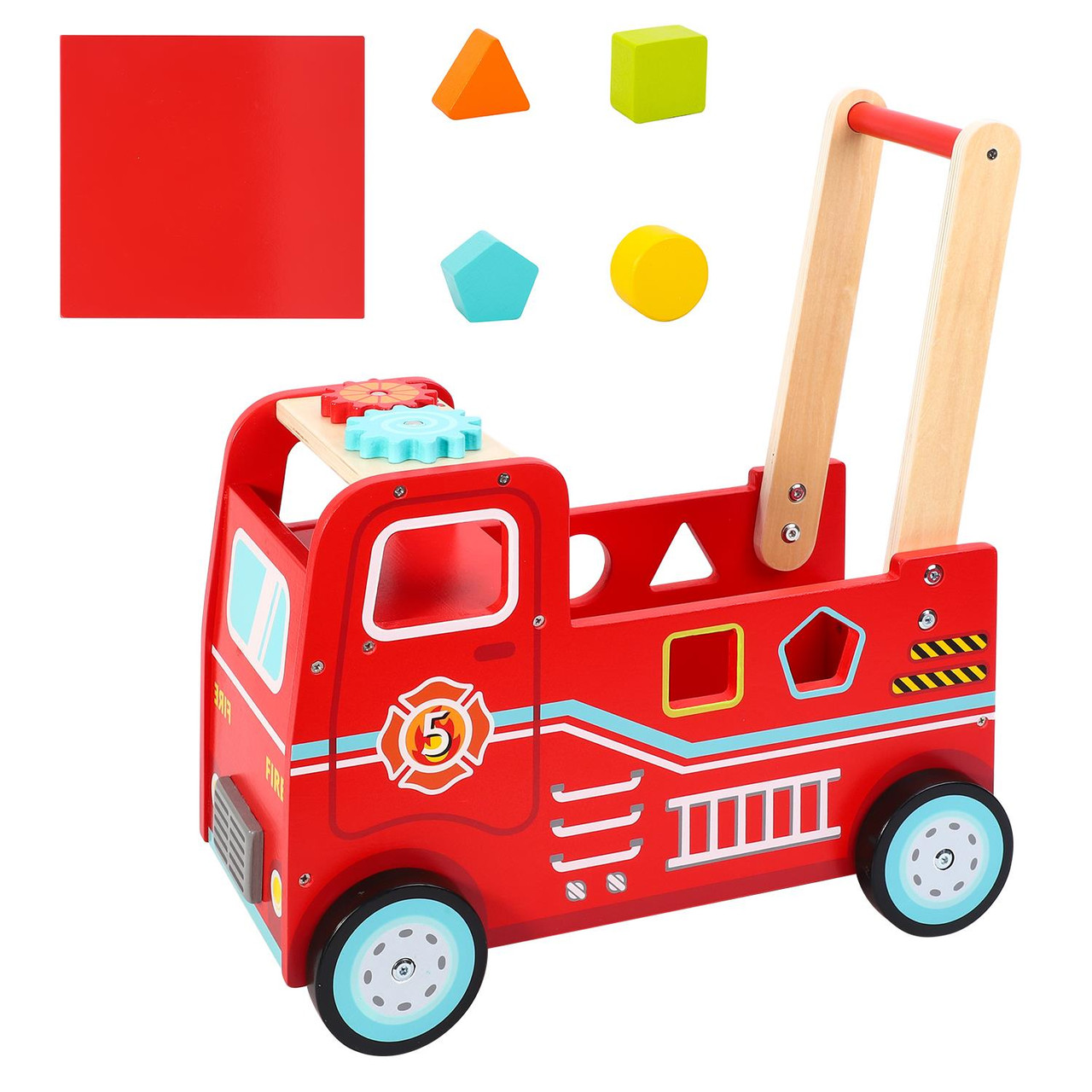 wooden fire truck walker