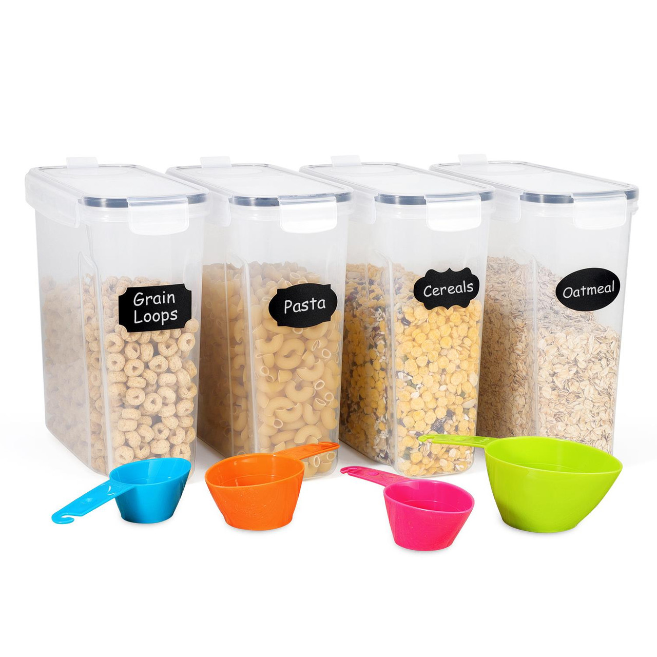 7× Airtight Food Storage Cereal Containers Pasta Sugar Storage Container  Set