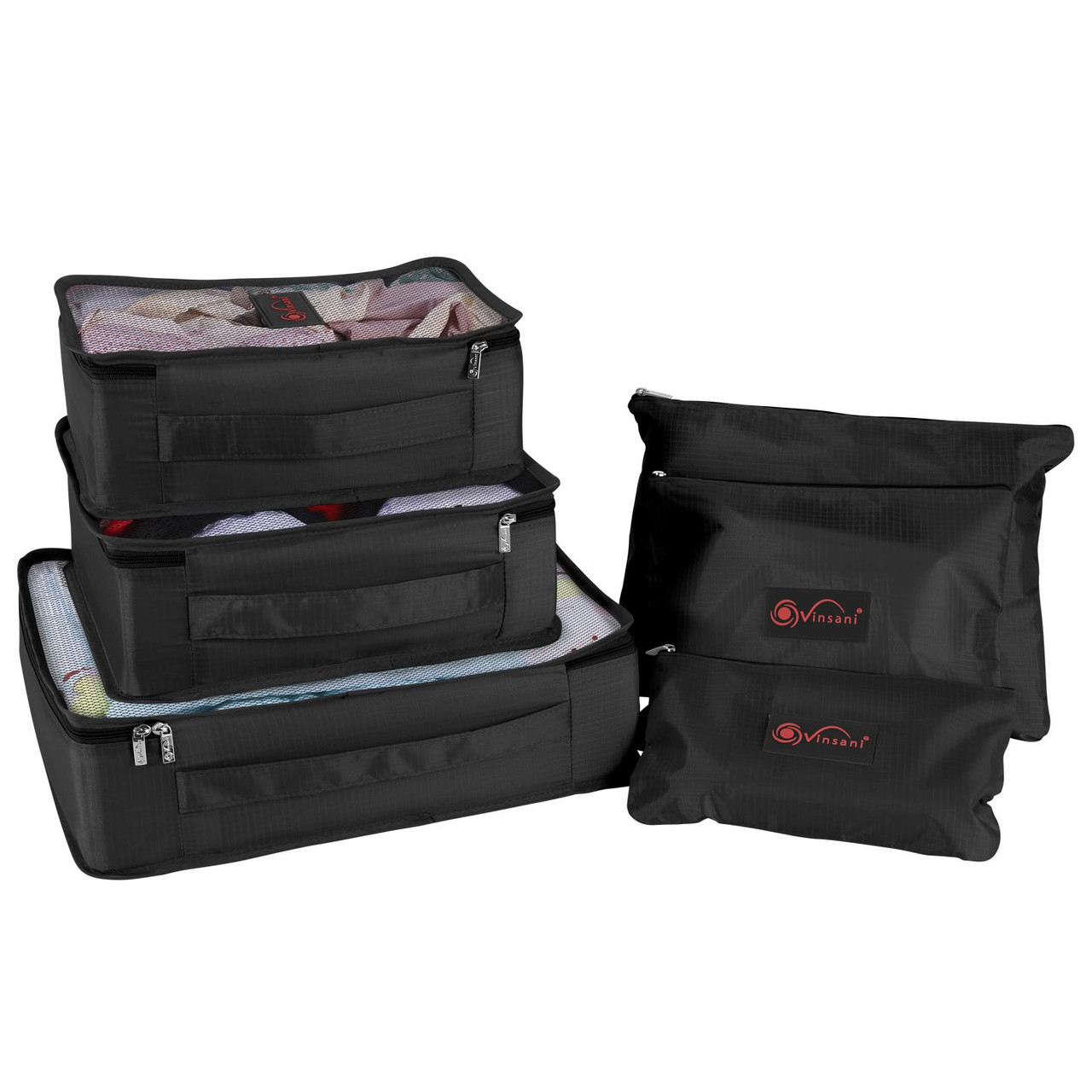 Vinsani Travel Organiser Packing Bags Set of 6 Packing Cubes Holiday  Travelling Essentials Suitcase Luggage Storage Bags Multiuse Clothes  Toiletries Carry On Compression Bags - Vinsani Ltd.