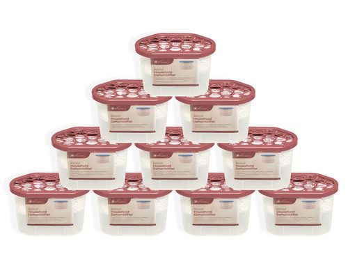 Vinsani Interior Dehumidifier Pack of 10 – 500mL Moisture Absorber Condensation Remover to Stop Damp, Mould, Moisture in Home Kitchen Wardrobe Bedroom Office Bathroom Basement Garage