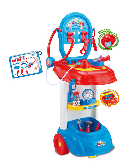 Vinsani® Doctor Medical Play Set Nurse Medic Pretend Role Play Trolley Toy Set Display Model Children Kids Little Doctors Patients Nursing for Children Kids Girls Ages 3 year old +