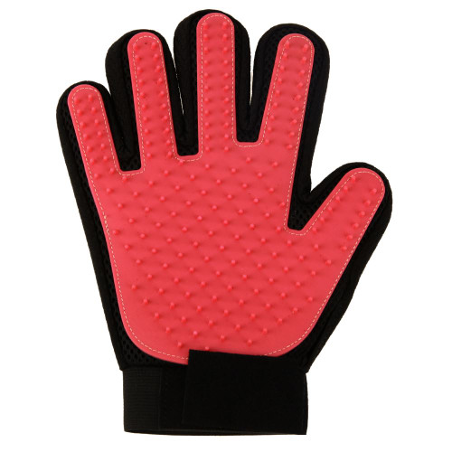 Vinsani [2 X Red] Pet Grooming Glove Brush Massager, Pet Hair Remover Mitt Deshedding Glove - Perfect for Dogs & Cats with Long & Short Fur