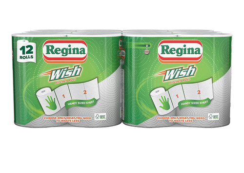 Regina Wish Kitchen Roll Towels 12 Rolls In Total 2 X 6 Packs