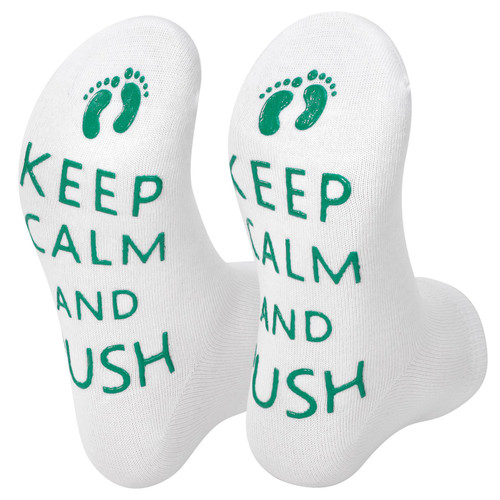 Vinsani® 'Keep Calm And Push' Funny Labour Socks For The Mummy To Be