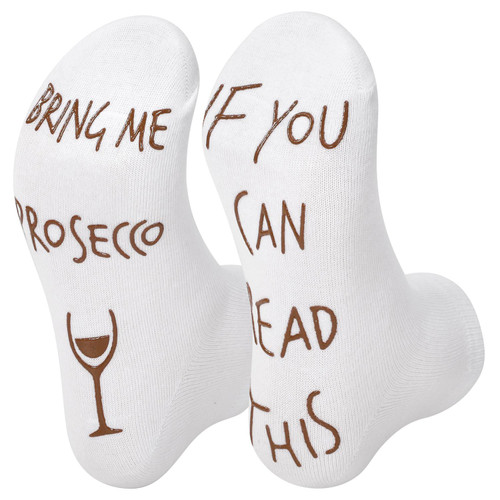 Vinsani 'If You Can Read This Bring Me Prosecco' Funny Ankle Socks - Perfect Wine Lover Gift!