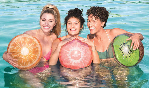 PACK OF 2 Inflatable Fruit Beach Ball Summer Collection Ideal for Holidays Swimming Pool Party 18" (46cm) Assorted