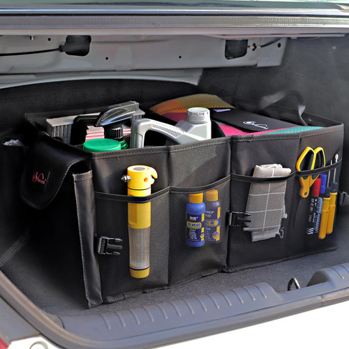 Autofy SPAZE-5 Car Trunk Organizer Spill Proof Waterproof Anti-Skid Car  Boot Organizer Storage Utility Bag Tool Box Kit Bag for All Vehicles  [Large; Silver] : : Car & Motorbike