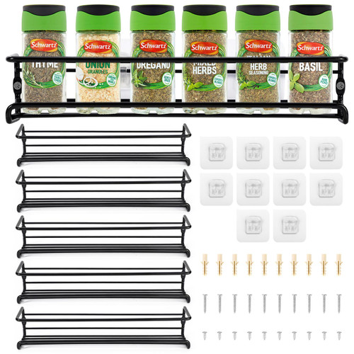 Vinsani Spice Racks Organiser – 1-6 Tier Flexible Herb Spices