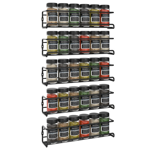 Vinsani Spice Racks Organiser – 1-6 Tier Flexible Herb Spices