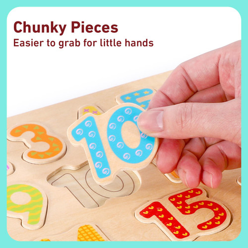 SOKA Wooden Jigsaw Number Puzzle Peg Board Toy Early Educational ...