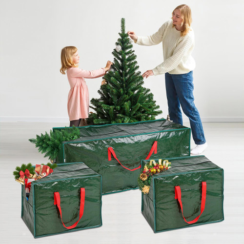 3 X Large Christmas Storage Zip Bags Tree, Decorations, Lights With Handles  Xmas 5056295300009