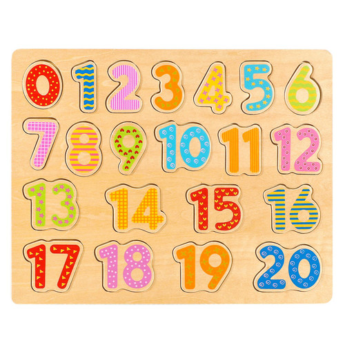 SOKA Wooden Jigsaw Number Puzzle Peg Board Toy Early Educational ...