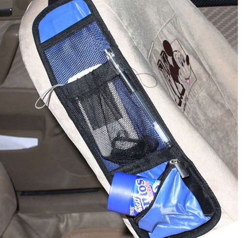 Vinsani Car Multi Side Pocket Seat Storage Hanging Bag Organise Pouch - Blue
