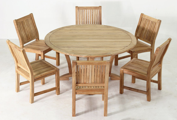 Deluxe Round Dining Table 60" by Classic Teak