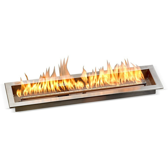 36" x 6" Stainless Steel Linear Drop-in Fire Pit Pan With Electric Ignition System kit