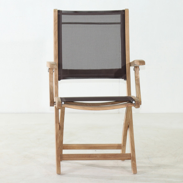 Classic Teak Batyline Folding Arm chair Brown