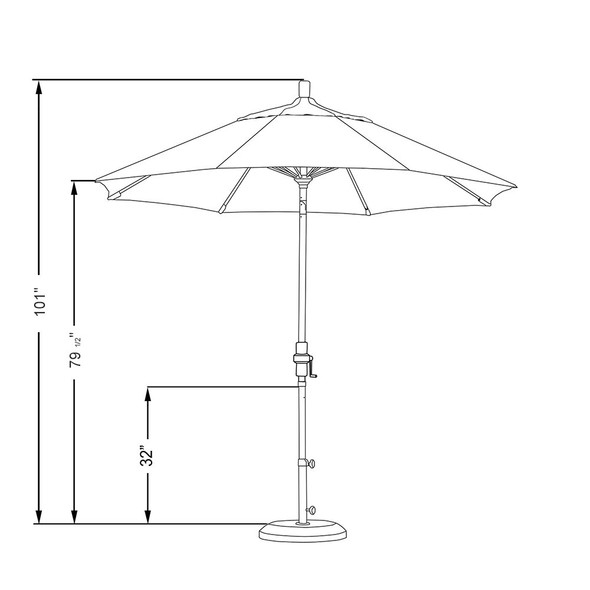 9 FT Sun Master Umbrella (Fiberglass Ribs Sunbrella)
