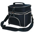 2 Layers Picnic Cooler Bag Lunch Box - B6002 | Navy . Silver