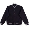 Adults Plain Varsity Fleece Letterman Jacket - FL11 | Navy.White