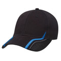 Adults Heavy Brush Cotton Cap with Mesh Peak - 4361 | Black.Royal
