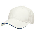 Adults Premium 6 Panels 100% Cotton Cap - 8001 | Chalk White.Royal
