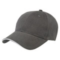 Adults Premium 6 Panels 100% Cotton Cap - 8001 | Charcoal.White