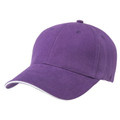 Adults Premium 6 Panels 100% Cotton Cap - 8001 | Purple.Chalk White