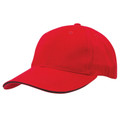 Adults Premium 6 Panels 100% Cotton Cap - 8001 | Red.Black