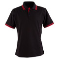 Adults Men Cotton Blended Truedry Contrast Trim Polo Shirt - PS65 | Black.Red
