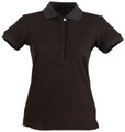 Womens Plain TrueDry Pique Short Sleeve Polo Shirt - PS64 | Black