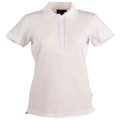 Womens Plain TrueDry Pique Short Sleeve Polo Shirt - PS64 | White
