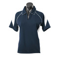Ladies Premier Contrast Piping & Panel Sport Polo Shirt - 2301 | Navy + White