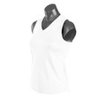 Womens V Neck Polyester Singlet Tank Singlet - 2107 | White