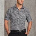 Mens Gingham Checkered Long Sleeves Shirt - M7300L