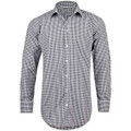 Mens Gingham Checkered Long Sleeves Shirt - M7300L | Black.White