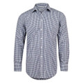 Mens Gingham Checkered Long Sleeves Shirt - M7300L | Navy.White