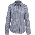Ladies Gingham Long Sleeve Checkered Shirt - M8300L | Navy.White