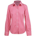Ladies Gingham Long Sleeve Checkered Shirt - M8300L | Red.White