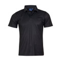 Mens Plain CoolDry Polyester Short Sleeve Polo Shirt - PS81 | Black