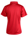 Plain Short Sleeve Polo Shirt in red, back view