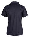 Plain Short Sleeve Polo Shirt in navy, back view