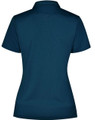 Bamboo Charcoal Short Sleeve Polo Shirt in ocean blue, back view